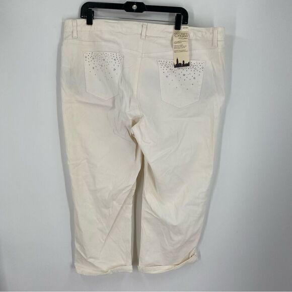 Jones New York Women’s Cuffed Capri Pants size 20W Ivory / White color - Picture 5 of 5